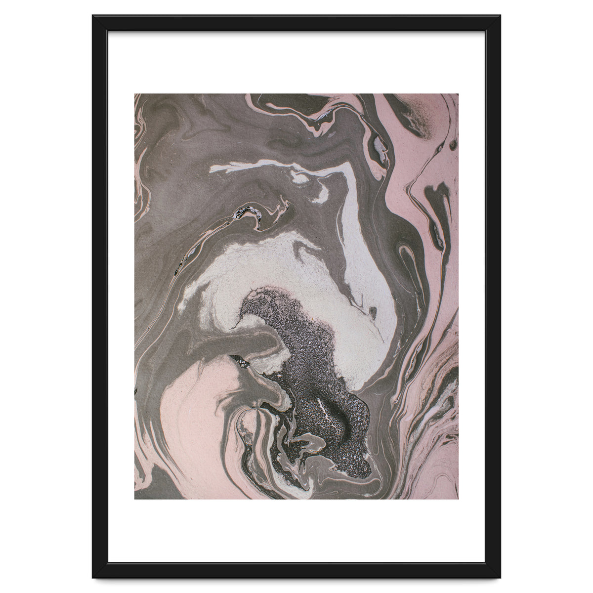 Pink and gray marbled paper