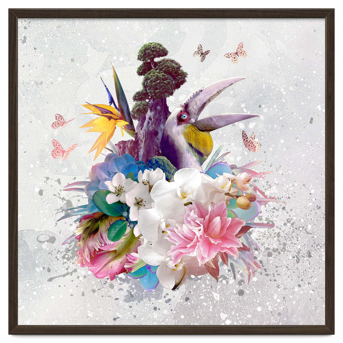 Floral Hornbill Grey