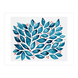 Abstract leaves and dots - teal and red (Print Only) thumbnail