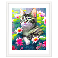 Always Positive, The Optimistic Cat, Positivity Mindset Pets, Optimism Watercolor Painting Animals