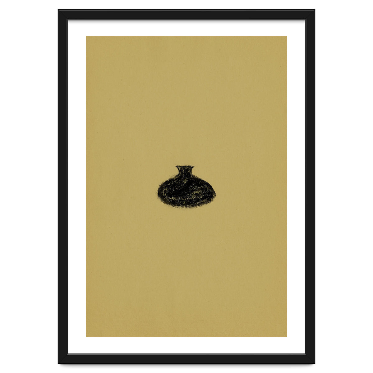 Olive green and black vase