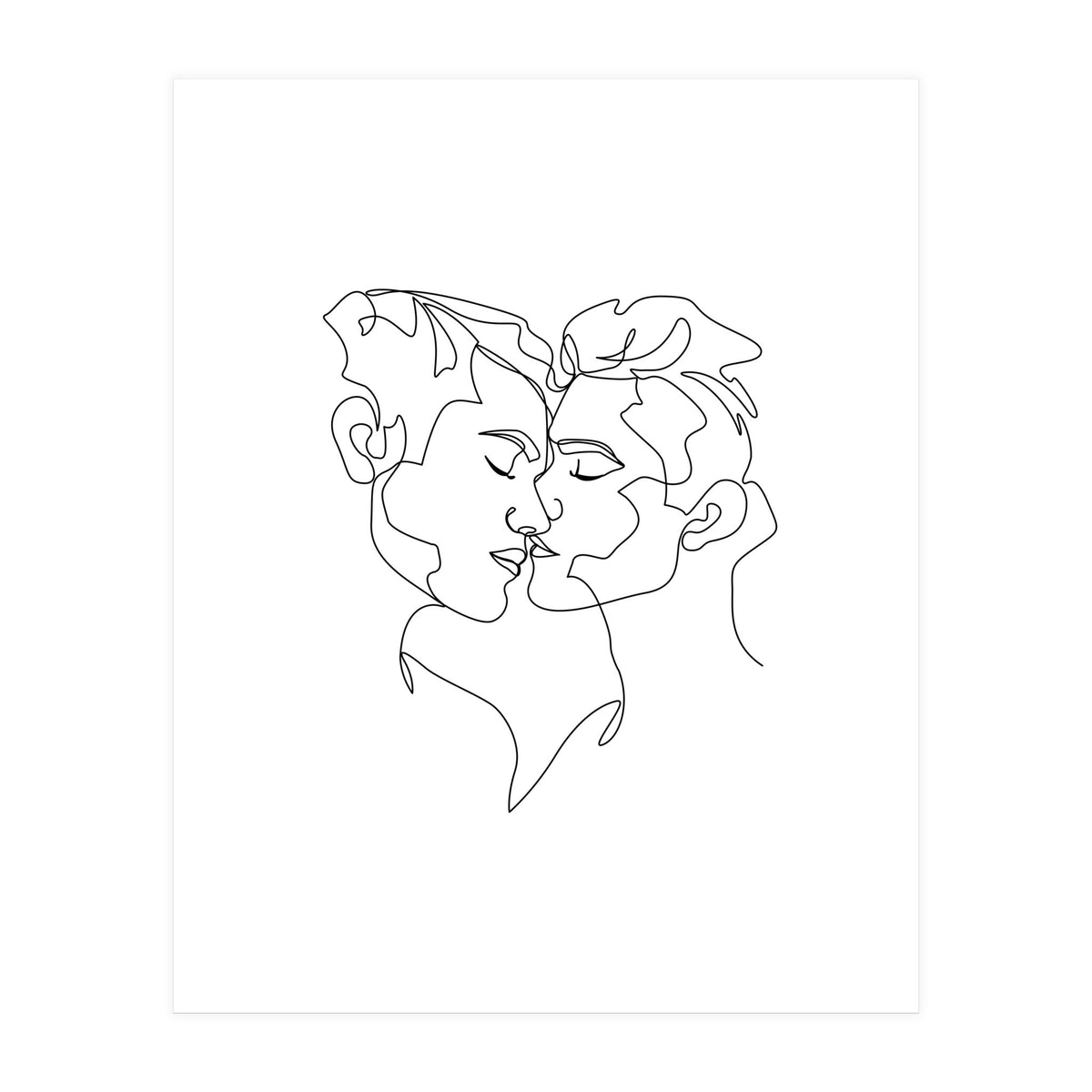 gay love line art (Print Only)