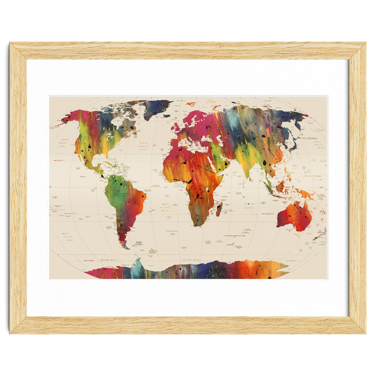 ALLOVER THE WORLD-Painted map