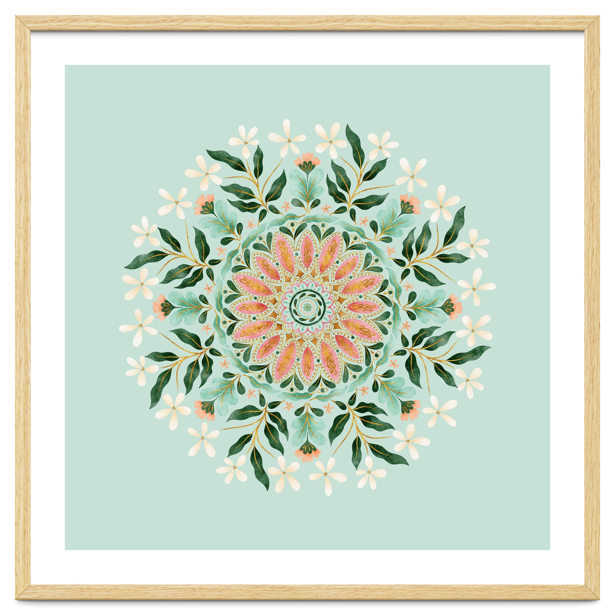 Floral Mandala | Mint Green