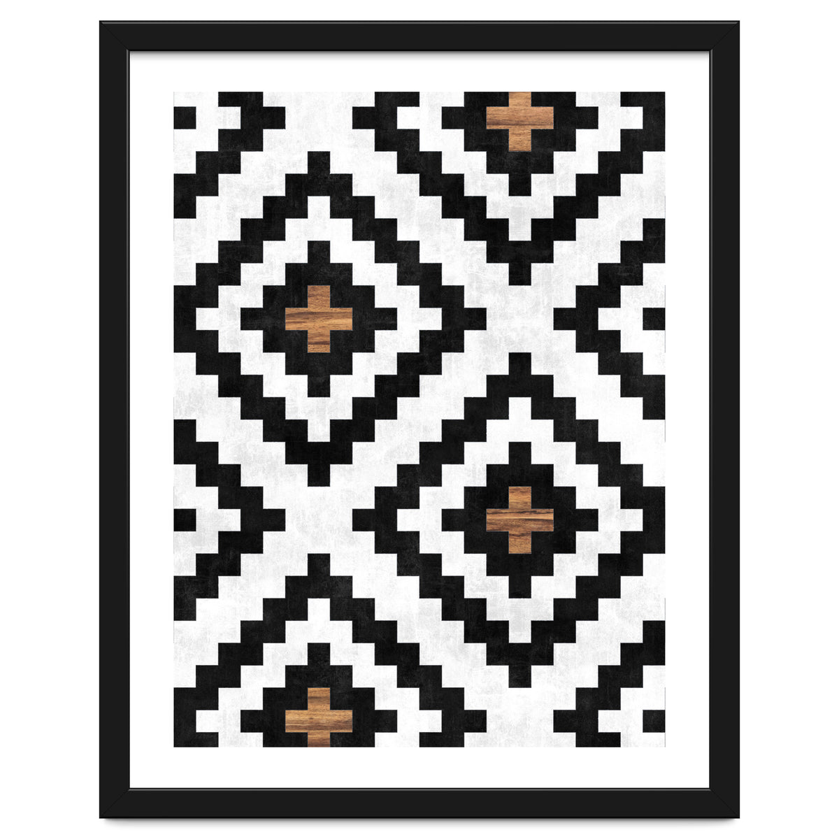 Urban Tribal Pattern No.16 - Aztec - Concrete and Wood