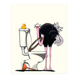 Ostrich on the Toilet, Funny Bathroom Humour (Print Only) thumbnail