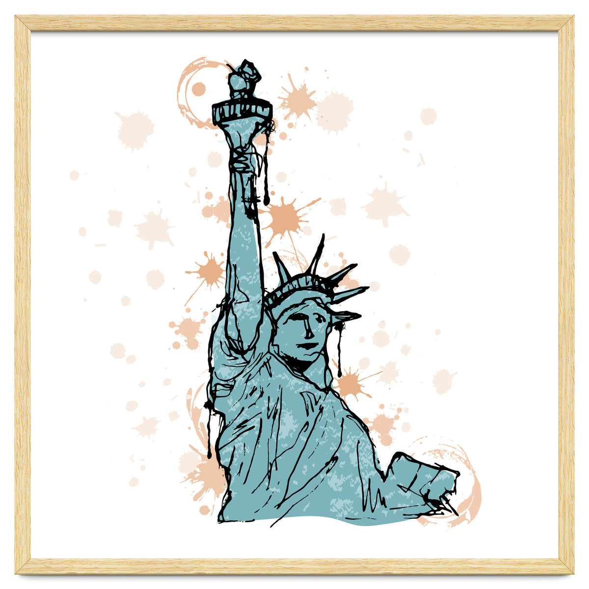 Close view of the Statue of Liberty Sketch