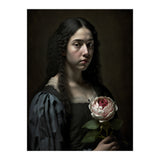 Sad Young Woman Moody Vintage Dark Painting  (Print Only) thumbnail