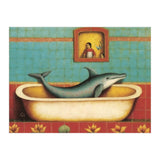 Dolphin In A Bath Folk Art (Print Only) thumbnail