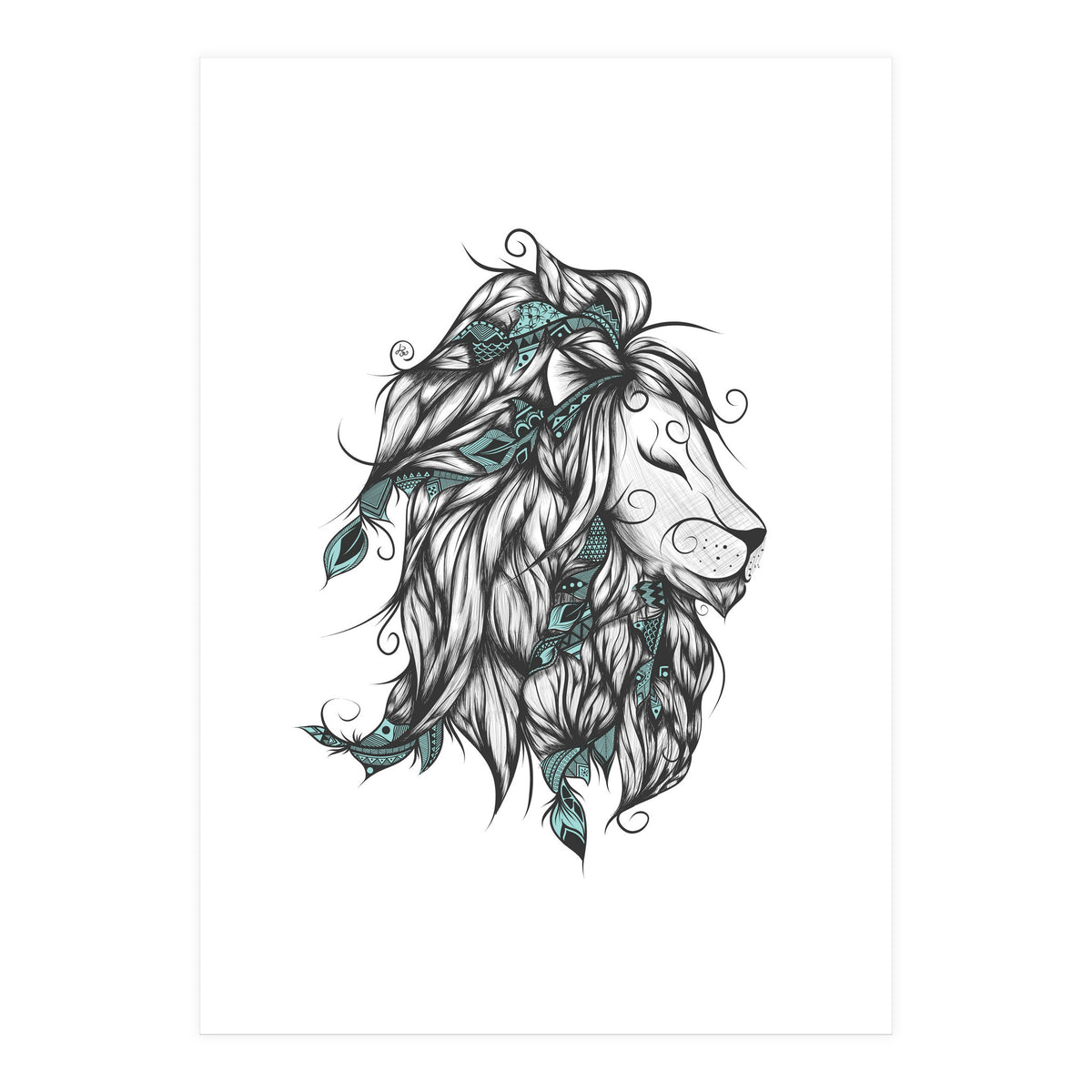 Poetic Lion Turquoise (Print Only)