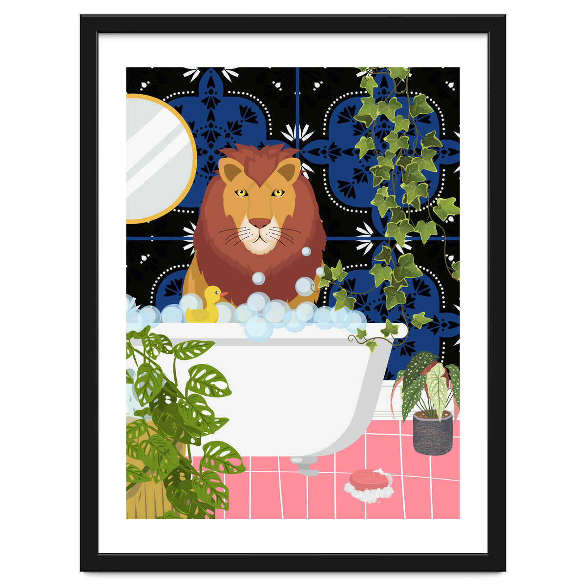 Lion in Moroccan Style Bathroom