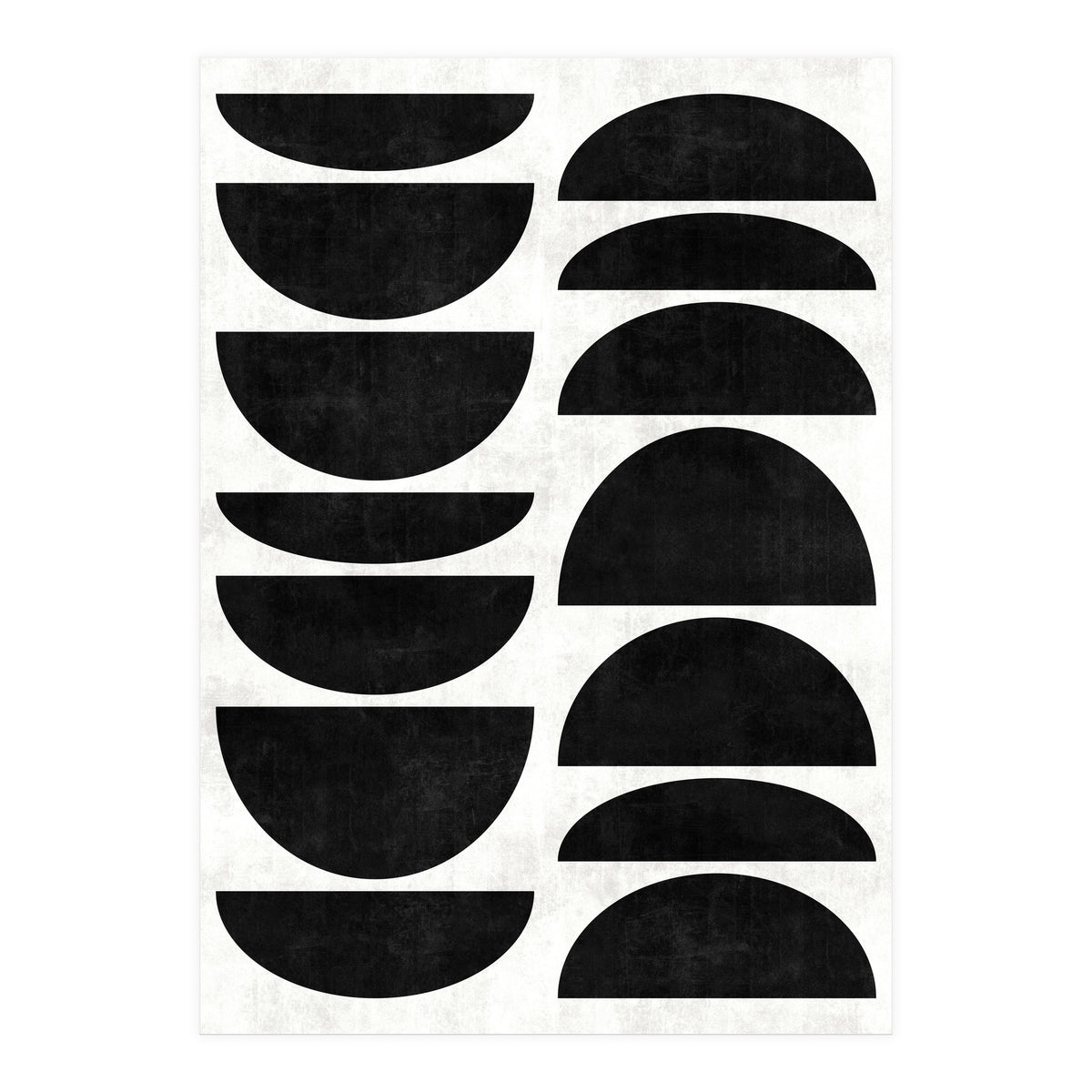 Mid-Century Modern Pattern No.9 - Black and White Concrete (Print Only)