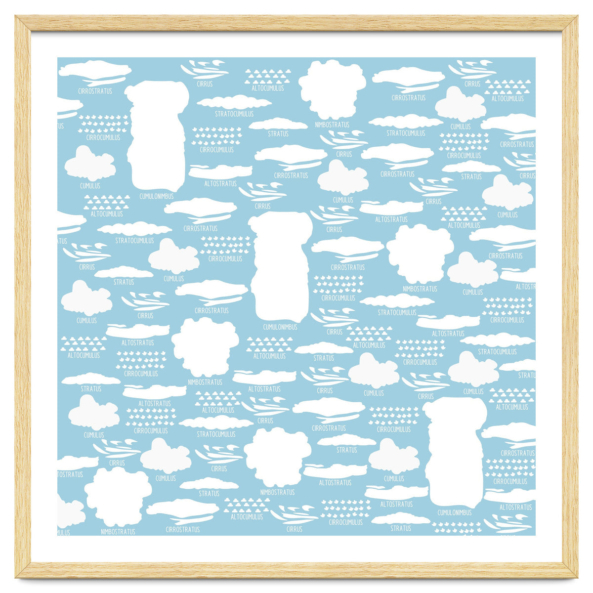 Clouds landscape on blue background