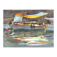 Yacht painting art watercolor (Print Only)