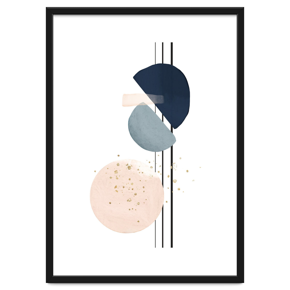 Abstract Study Blush and Navy Blue