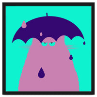 Lilac Cat With Umbrella
