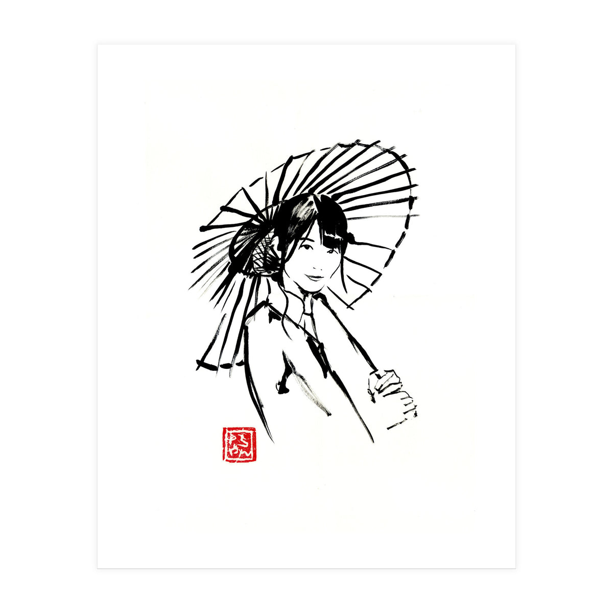 Geisha Umbrella  (Print Only)