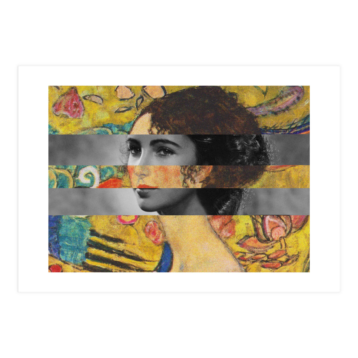 Klimt's Lady With A Fan & Elizabeth Taylor (Print Only)