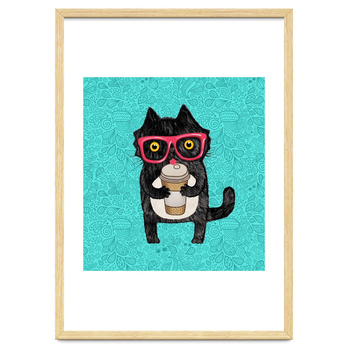 Cute Coffee cat and doodles