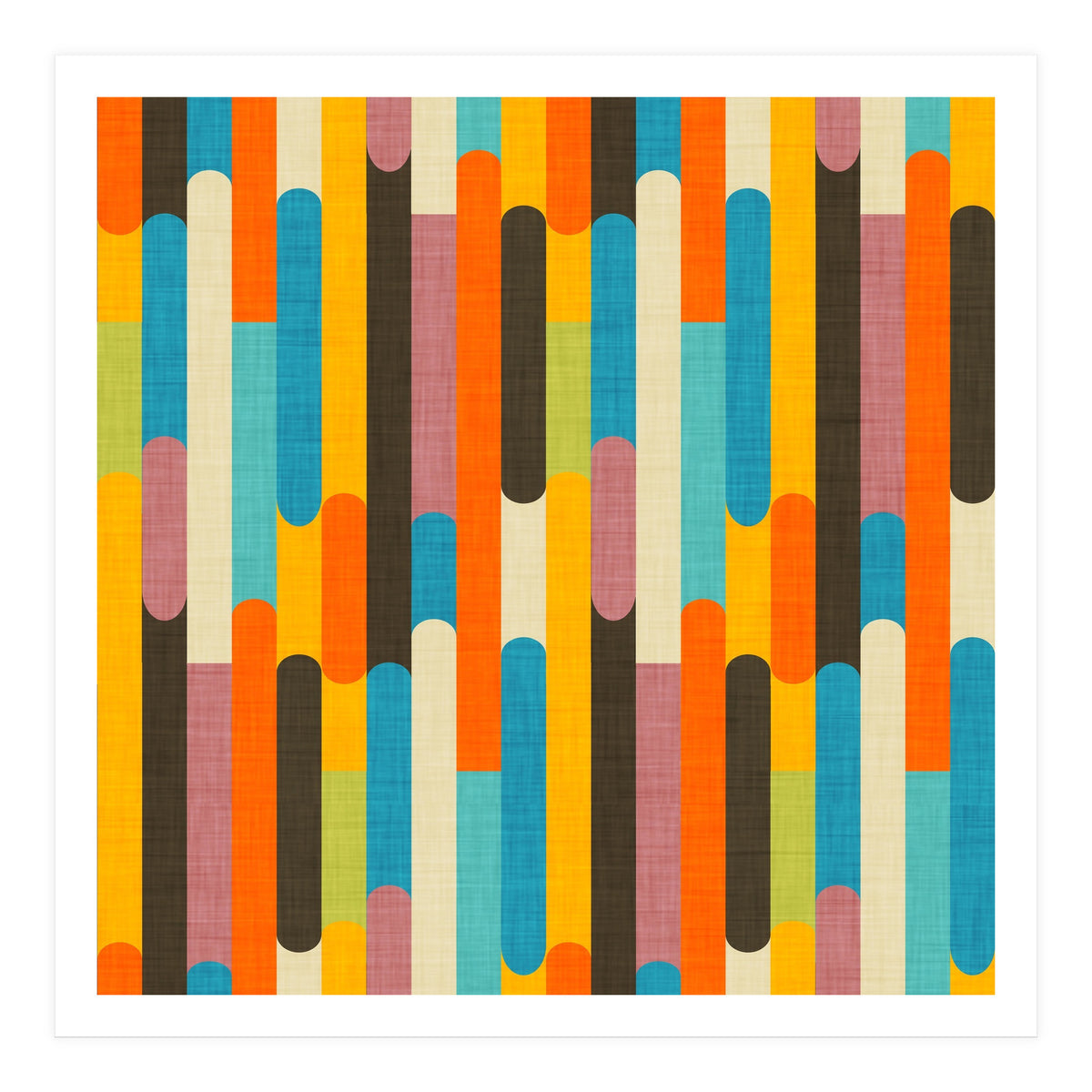 Retro Color Block Orange (Print Only)