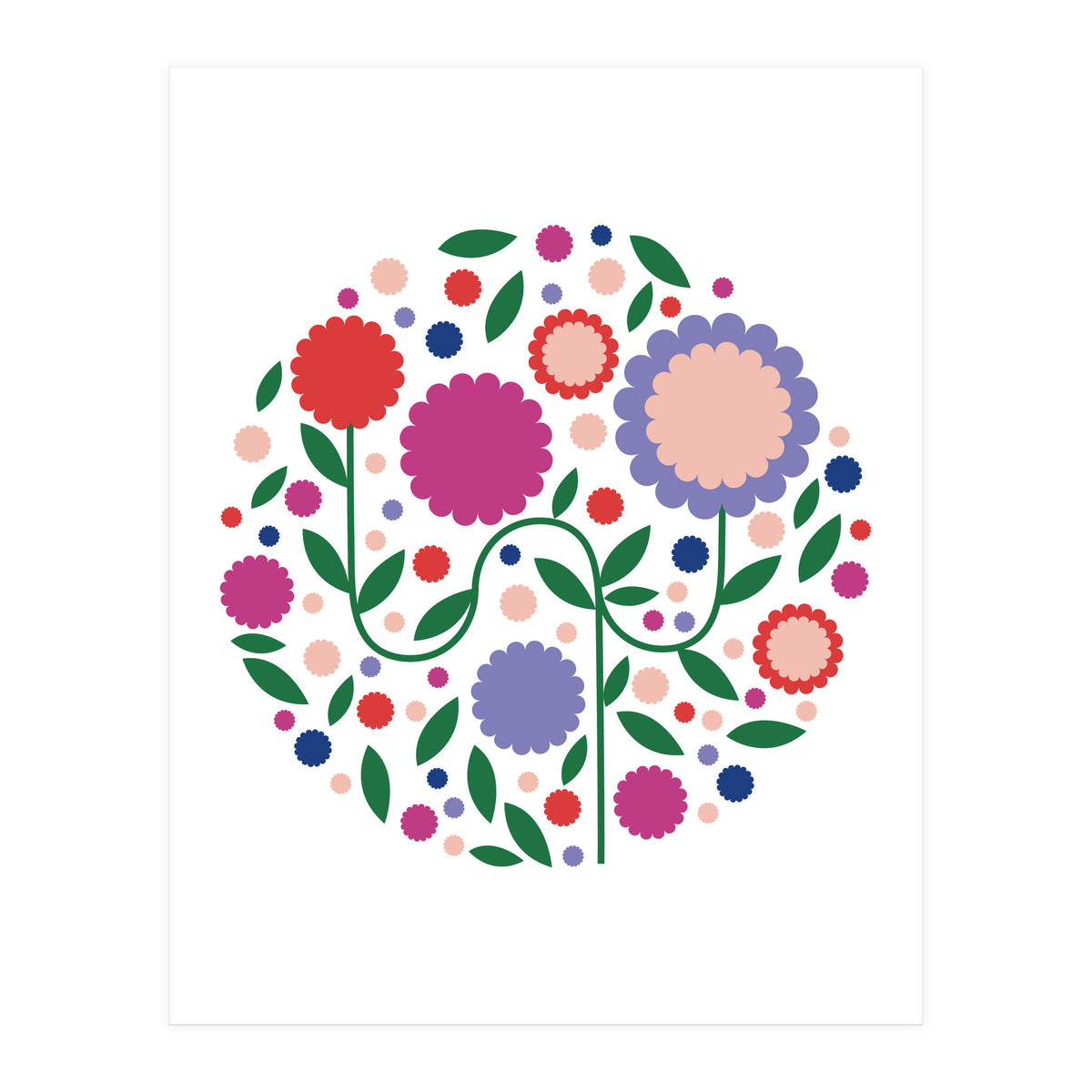 happy colorful flowers (Print Only)