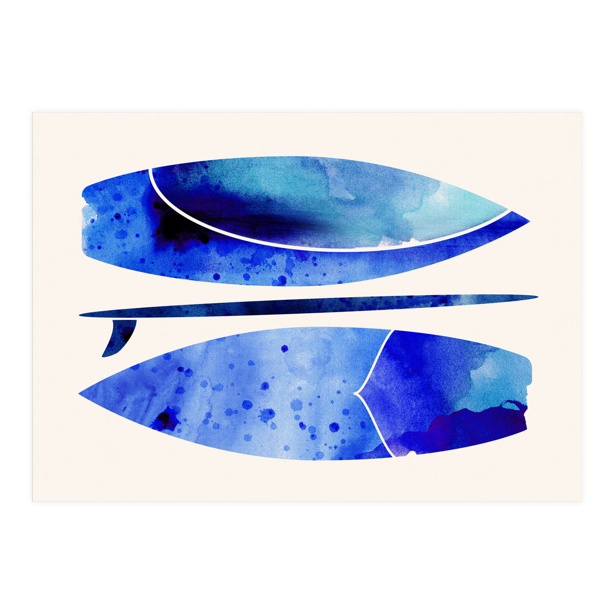 Indigo Surfboard Watercolor (Print Only)