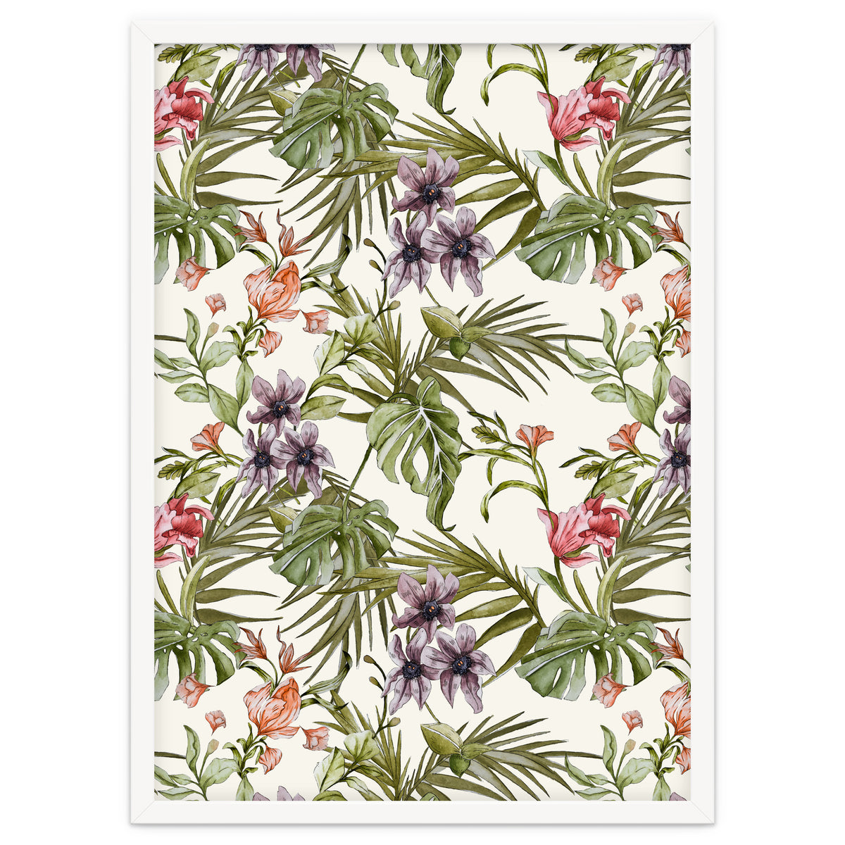 Watercolor tropical foliage