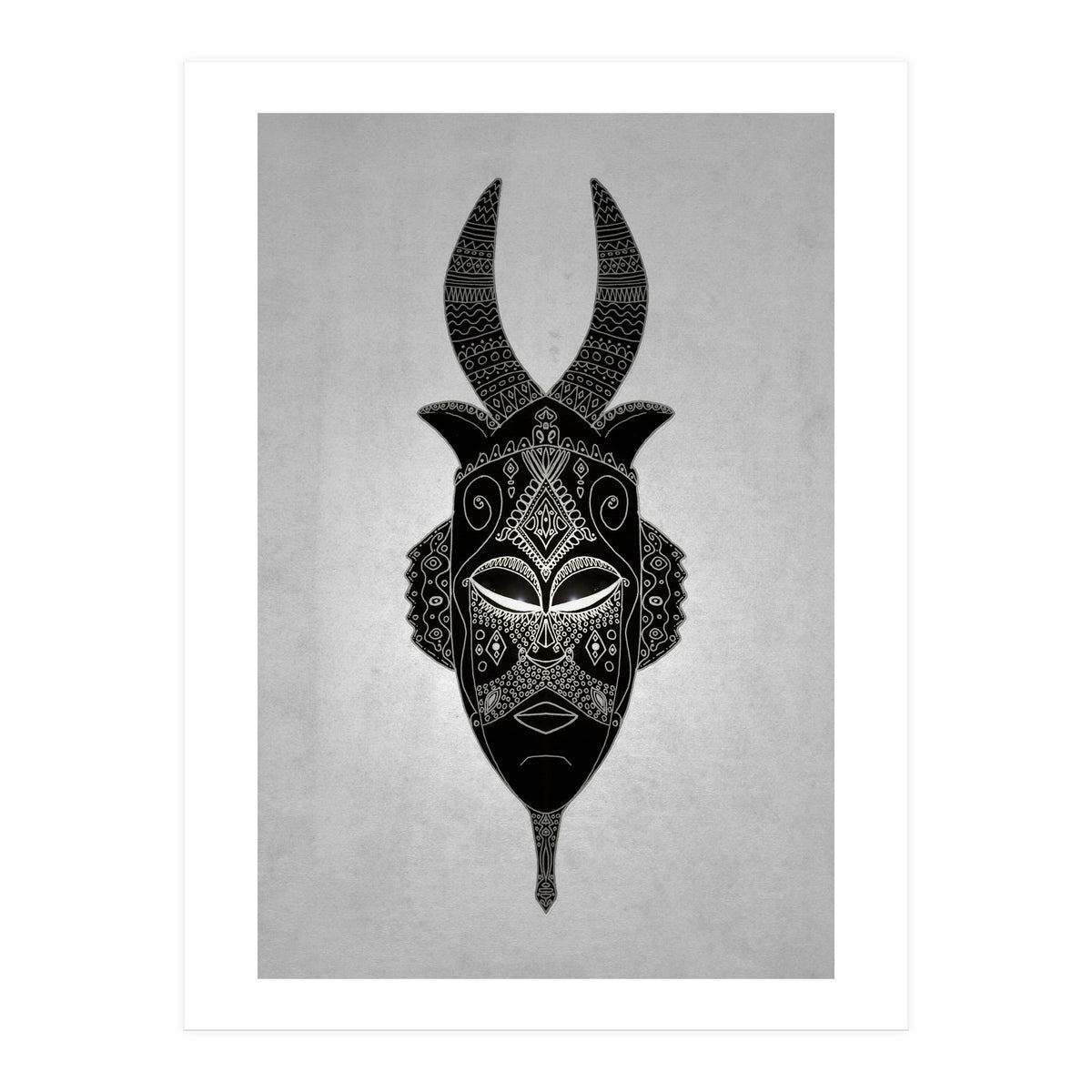 Horned Tribal Mask  (Print Only)
