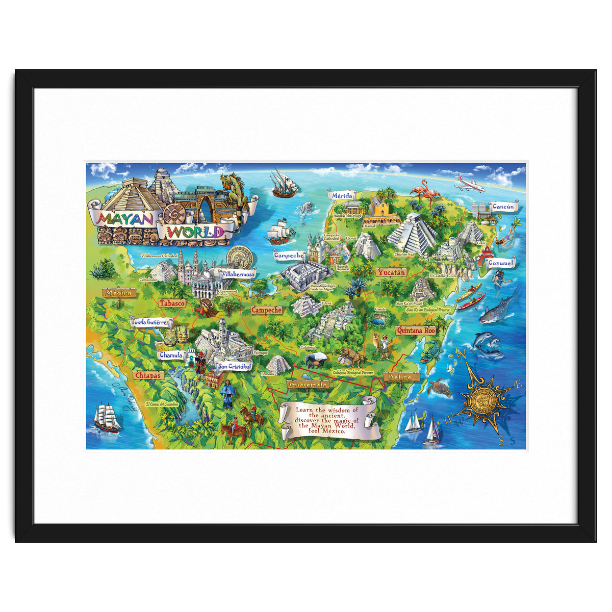 Yucatan Map Illustration