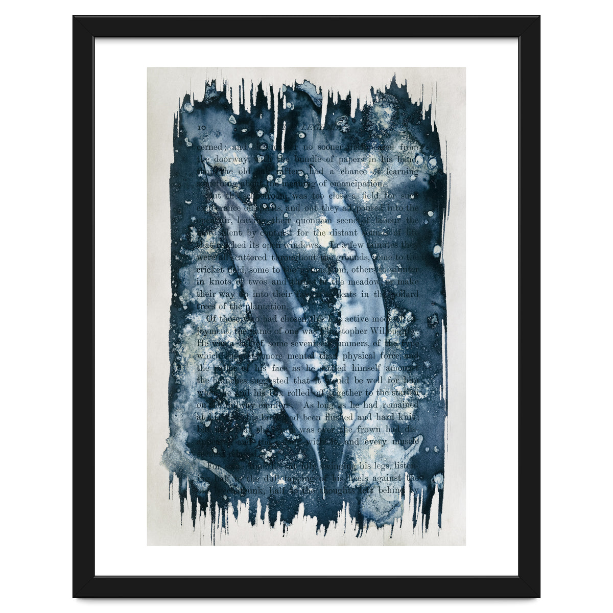 Indigo Blue Botanical Leaves No. 2