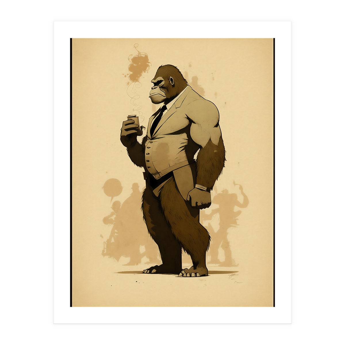 Gorilla Comic Fashion Sketch (Print Only)
