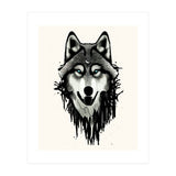 Wicked Soul, Werewolf Wolf Wild Animals Sketch, Wildlife Drawing Line Art, Wild Eclectic Dark Moon (Print Only) thumbnail