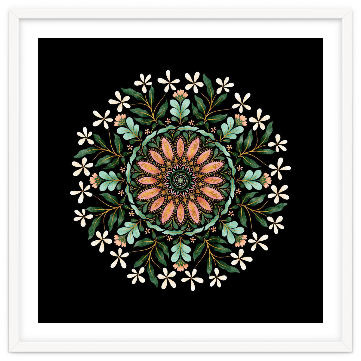 Floral Mandala | Black