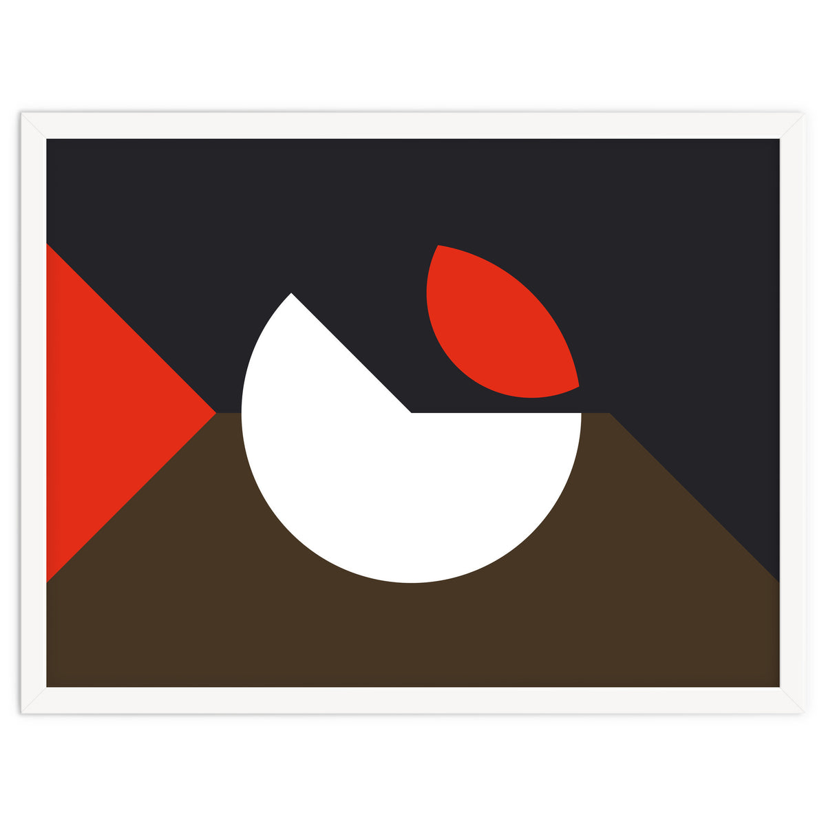 Geometric Shapes No. 10 - brown, dark blue & red