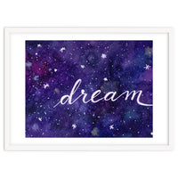 Watercolor inspirational dream galaxy