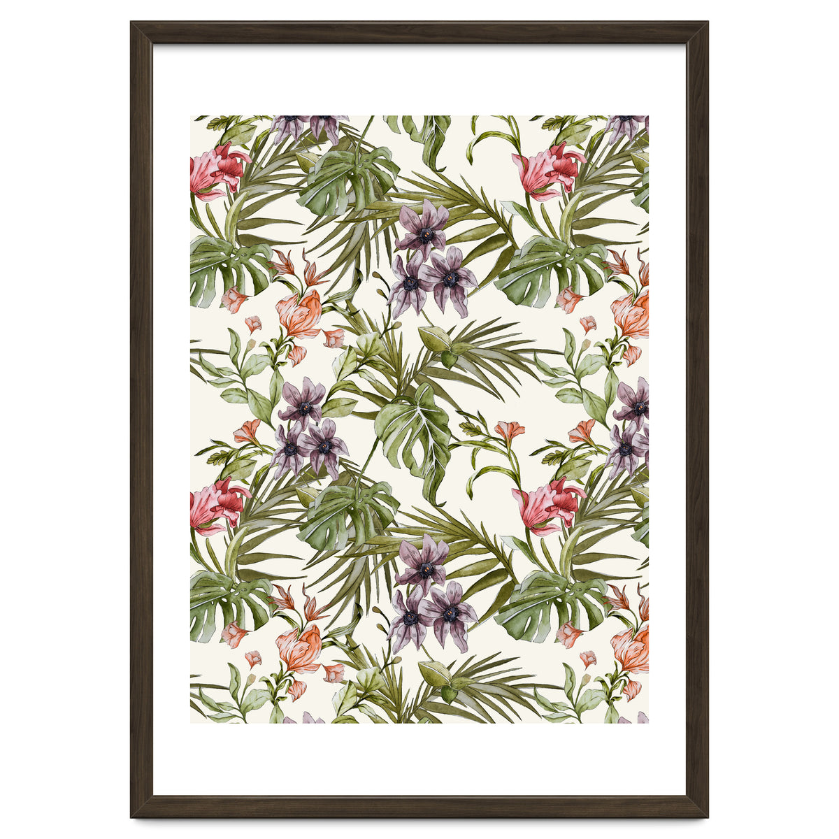 Watercolor tropical foliage