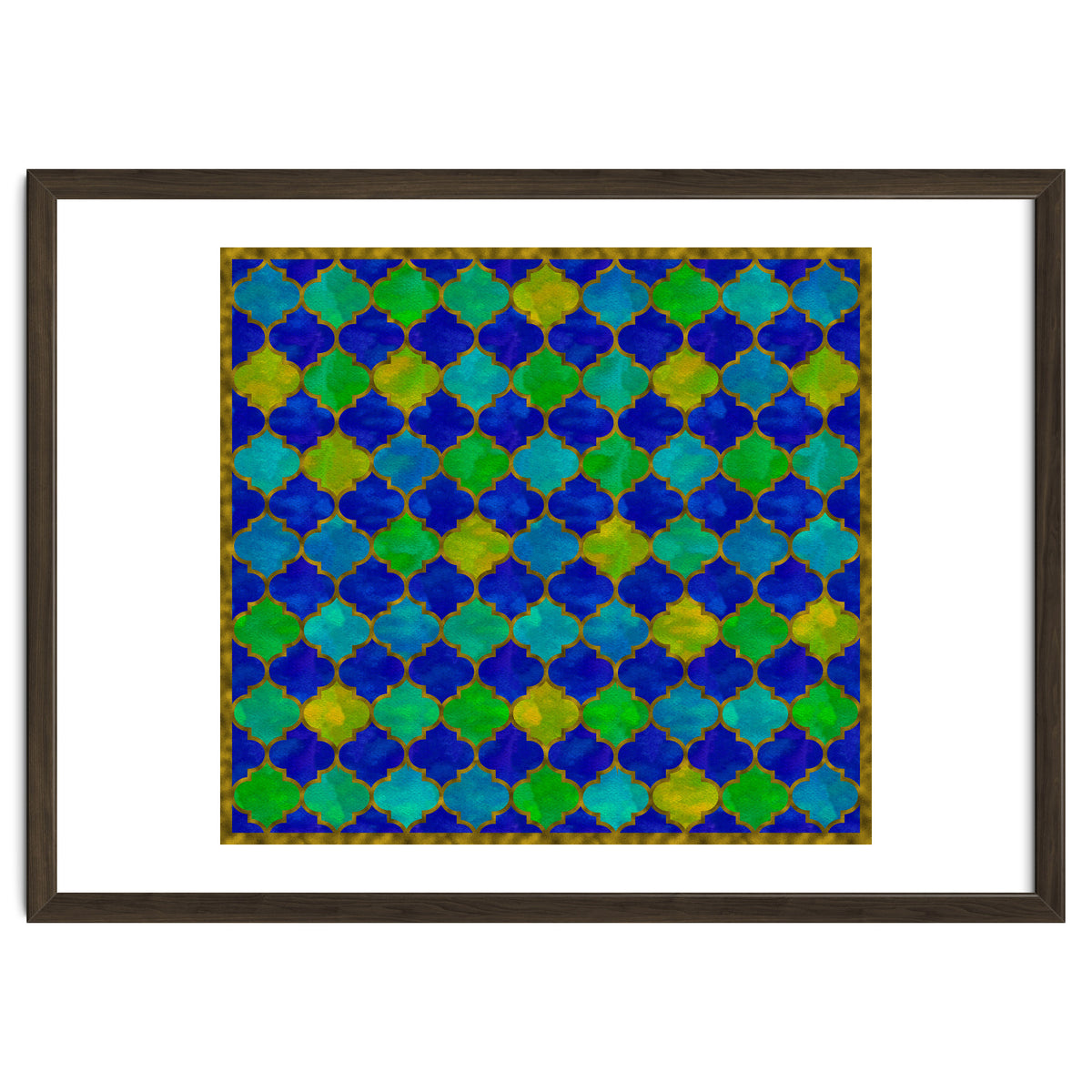 Ocean Breeze - Watercolor Moroccan Lattice