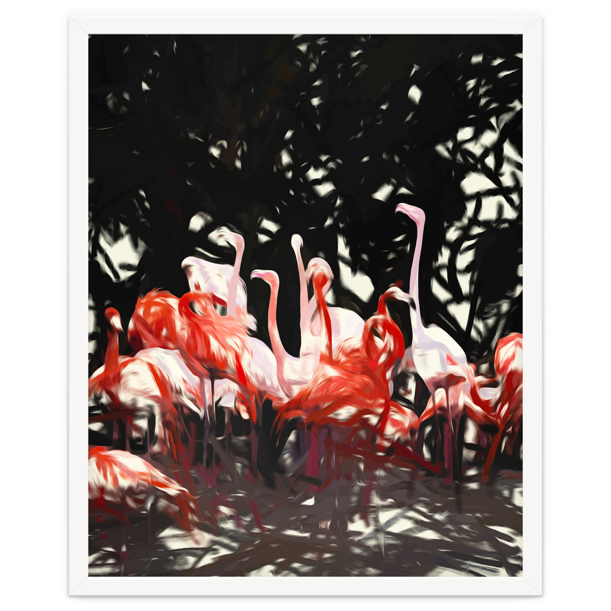 Flamingoes Under The Banyan Tree
