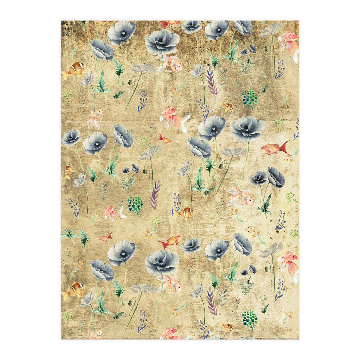 Fishes & Garden #Gold-plated (Print Only)