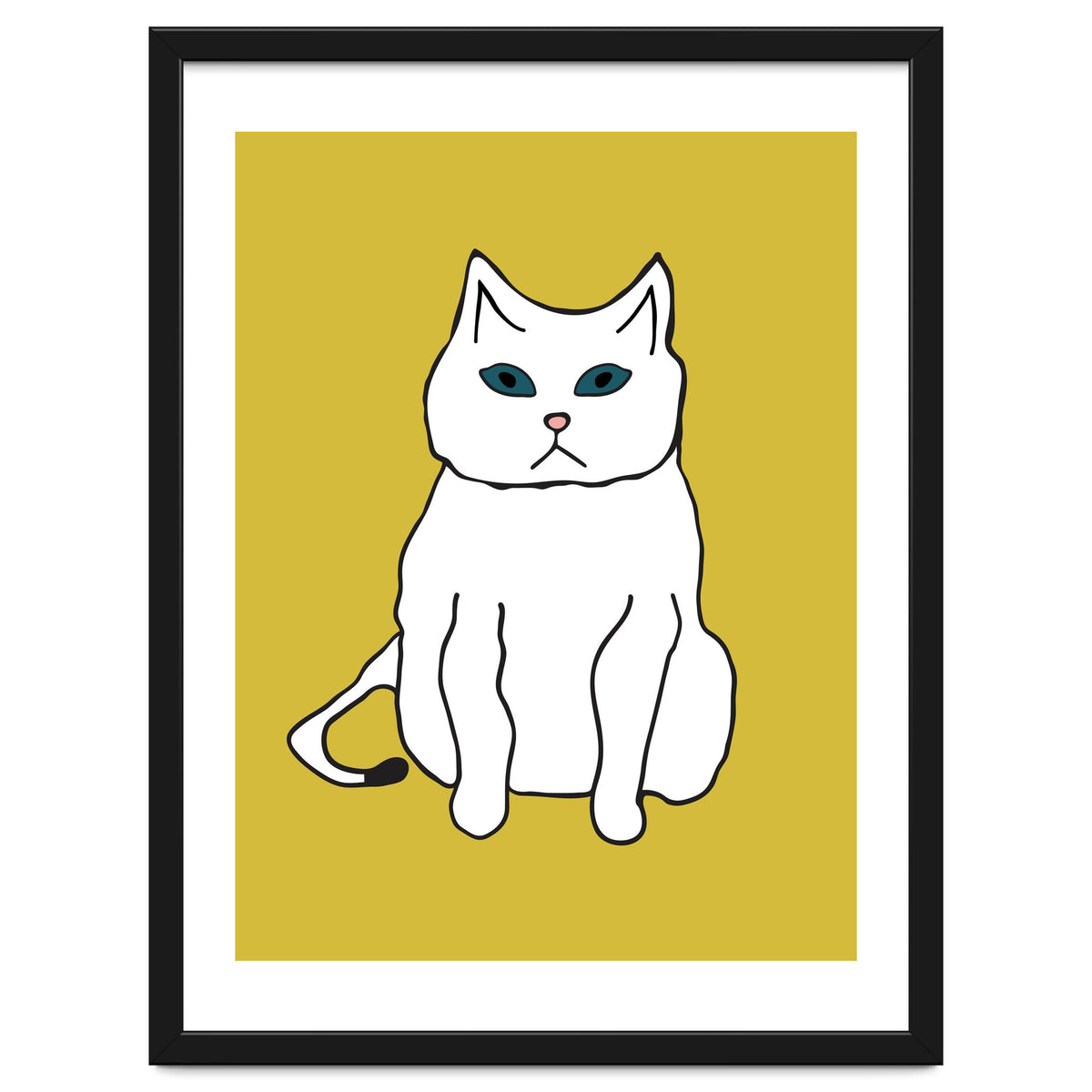 White Cat On Yellow