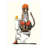 Leopard on the Toilet, Funny Bathroom Humour (Print Only) thumbnail