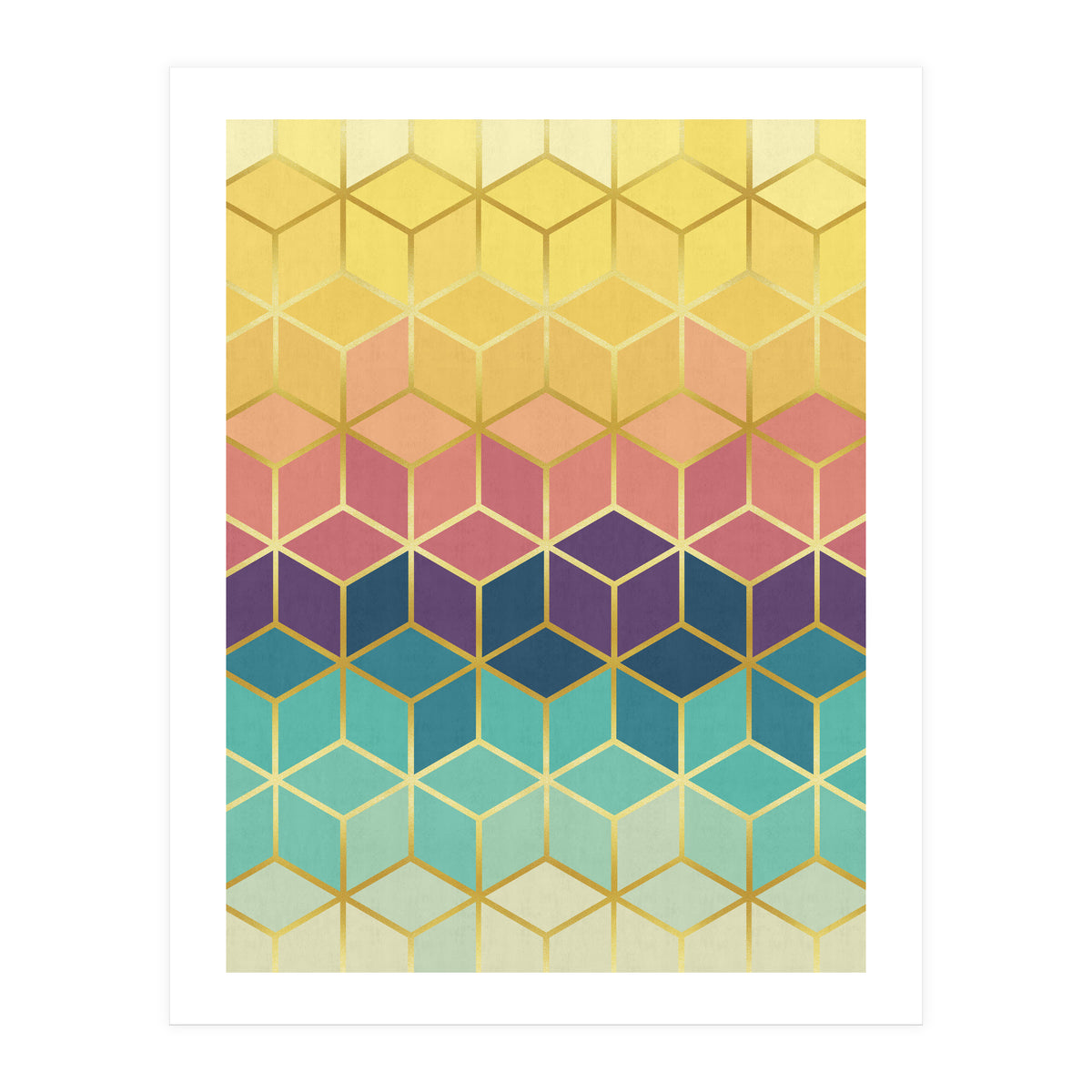 Colorful and golden pattern I (Print Only)