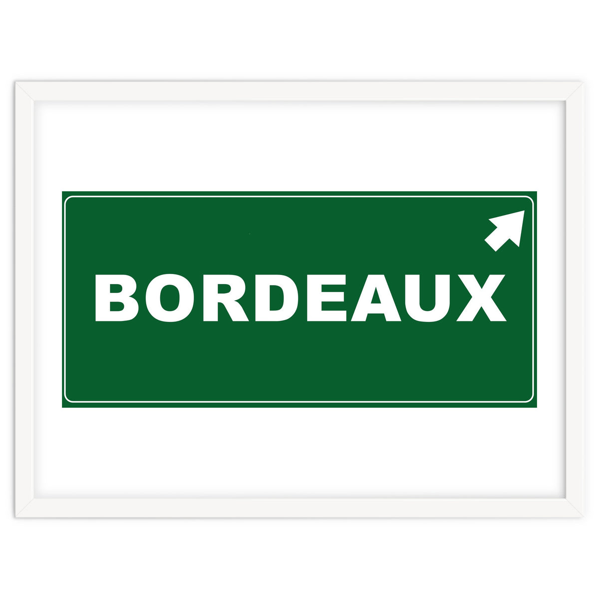 Let`s go to Bordeaux, France! Green road sign