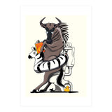 Wildebeest on the toilet, Funny Bathroom Humour (Print Only) thumbnail