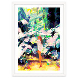 Live Quietly In a Corner Of Nature, Modern Bohemian Woman Jungle Forest Eclectic Painting thumbnail