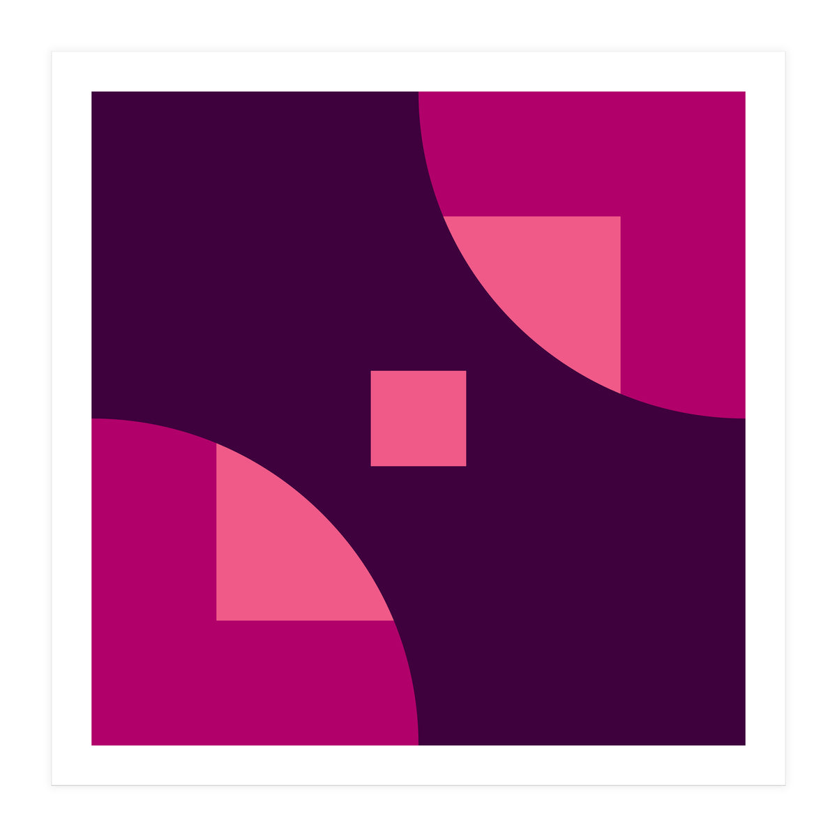 Geometric Shapes No. 1 - purple & pink squares (Print Only)