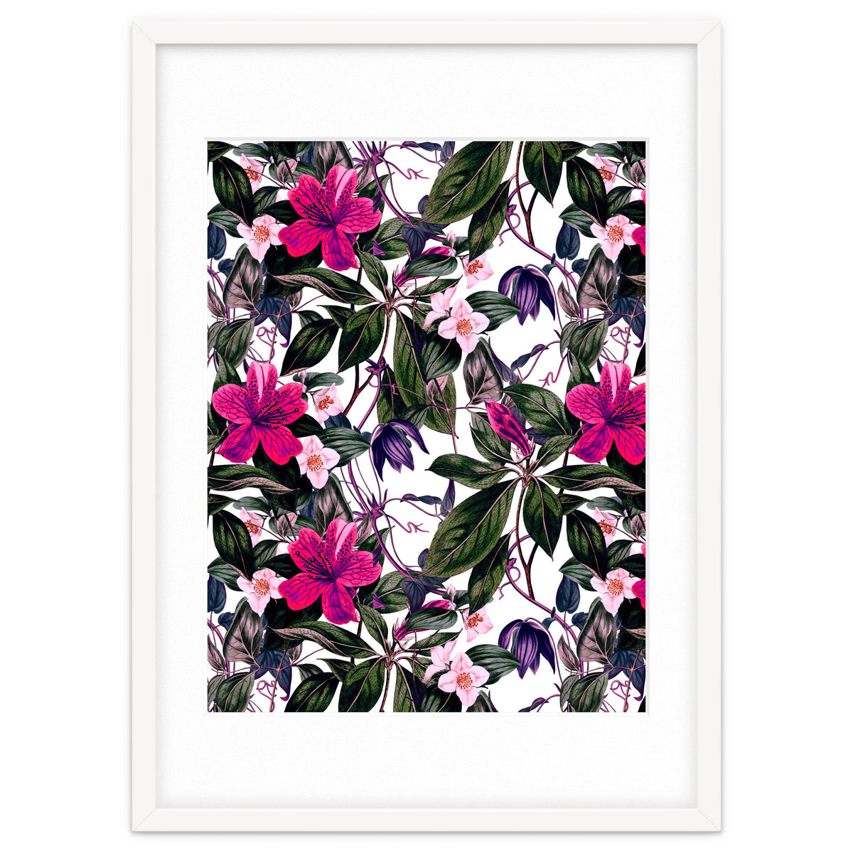 Pattern antique botanical flowers