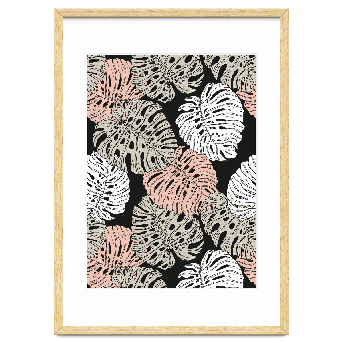 Monstera in the darkness of the jungle