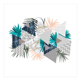 Abstract of geometric patterns with plants and marble I (Print Only) thumbnail