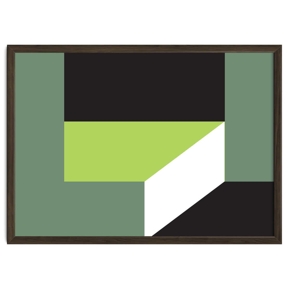 Geometric Shapes No. 83 - lime & grey